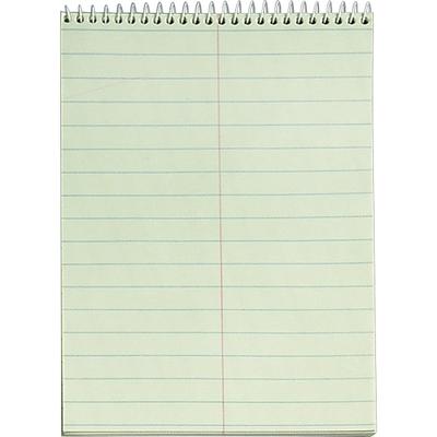 Tops Green Tint Steno Books - 60 Sheets - Wire Bound - Ruled - 6" X 9" - Green Paper - Hardboard Cover - Wirelock - 12 / Pack