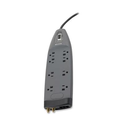 Belkin 8 Outlet Surge Protector With 6 Ft Power Cord For Home, Office, Travel, Computer Desktop - Black - 3550 Joules - 8 X Ac Power - 3550 J - 125 V Ac Input