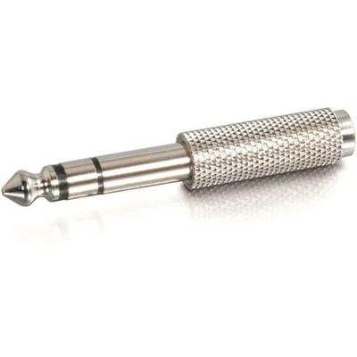 C2G 6.3Mm (1/4 In) Stereo Male To 3.5Mm Stereo Female Adapter - 1 X 6.35Mm Audio Male - 1 X Mini-Phone Female - Metallic Silver