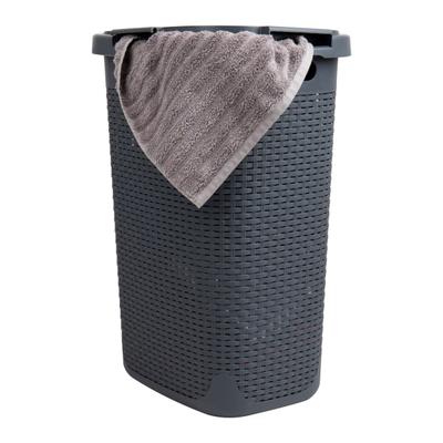 Mind Reader 60L Slim Laundry Hamper Clothes Basket With Lid, 24-3/20