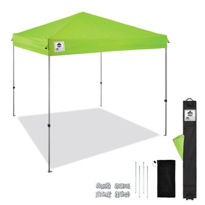 Ergodyne Shax 6010 Lightweight Pop-Up Tent Canopy, 14'h X 10'w X 10'd, Lime