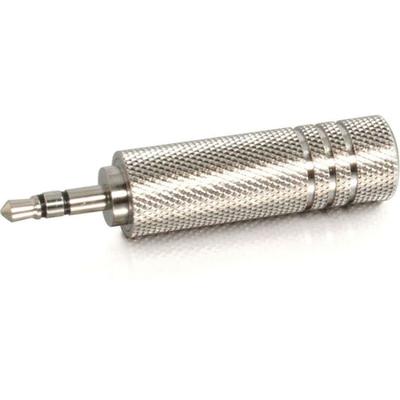 C2G 3.5Mm Stereo Male To 6.3Mm (1/4 In) Stereo Female Adapter - 1 X Mini-Phone Male - 1 X 6.35Mm Audio Female - Metallic Silver