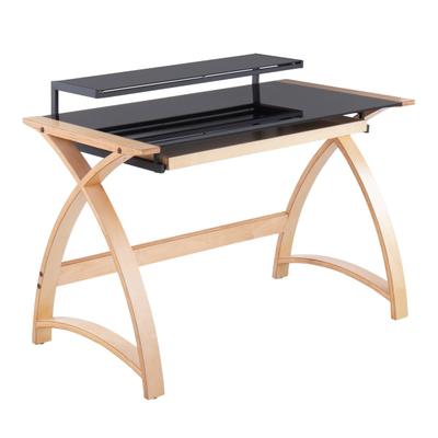 Lumisource Bentley 43"w Office Computer Desk, Black/natural