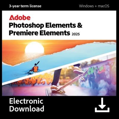 Adobe Phsp & Prem Elements 2025 Edu, 3 Year Term, Mac & Windows, Download