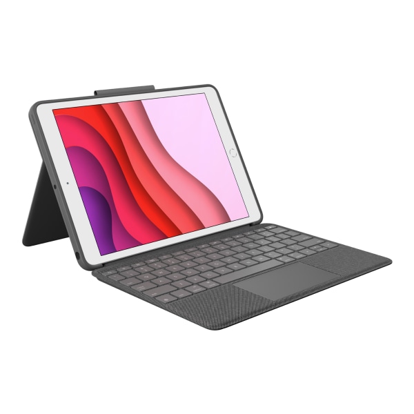 Logitech Combo Touch Keyboard/cover Case Ipad (7Th Generation), Ipad (9Th Generation), Ipad (8Th Generation) Tablet - Graphite - Scuff Resistant, Scratch Resistant