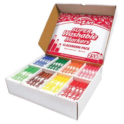 Cra-Z-Art Washable Broad Line Markers, Broad Point, Assorted Colors, Box Of 256 Markers