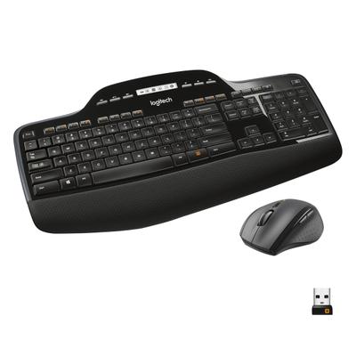 Logitech Mk710 Wireless Straight Full Size Keyboard & Right-Handed Optical Mouse, Black