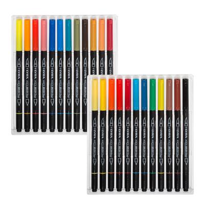 Lyra Aqua Brush Duo Art Markers, Broad/brush Tip, Assorted Colors, Pack Of 24 Markers