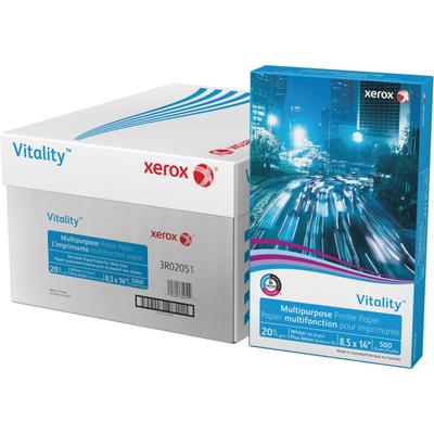 Xerox Vitality Printer & Copy Printer Paper, White, Legal (8.5" x 14"), 5000 Sheets Per Case, 20 Lb, 92 Brightness, Case Of 10 Reams