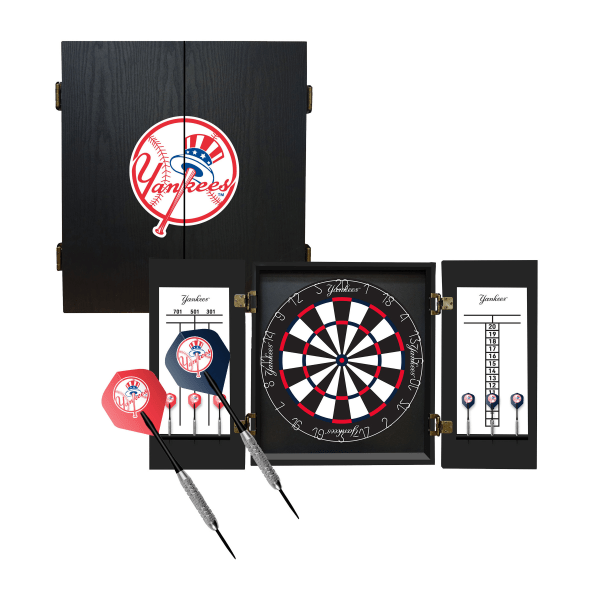Imperial Mlb Fan's Choice Dartboard Set, 21-1/2"h X 19-3/4"w X 3-1/2"d, New York Yankees