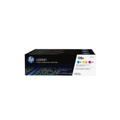 Hp 128A Cyan, Magenta, Yellow Toner Cartridges, Pack Of 3, Cf371Am
