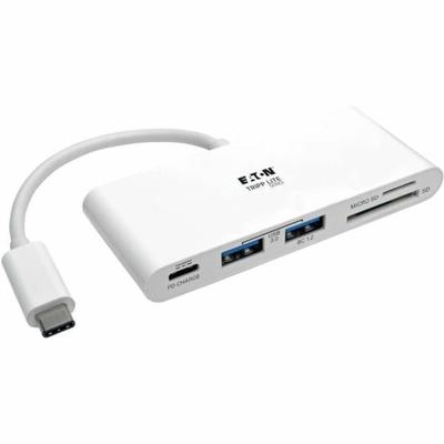 Tripp Lite 2-Port Usb-C To Usb-A Hub Micro Sd & Sd/mmc Reader & Usb Charging - Hub - 2 X Usb 3.1 - Desktop
