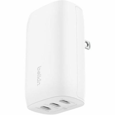 Belkin 67W Portable 3-Port Usb-C Wall Charger - 3Xusb-C (67W Total) - Fast Charging - Power Adapter67 W - White