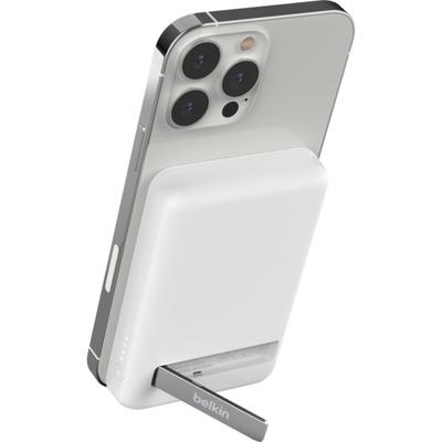 Belkin Magnetic Wireless Power Bank 5K Stand - For Iphone 13 Pro, Iphone 12 - 5000 Mah - White