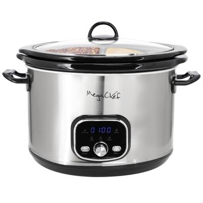 Megachef Interchangeable 6-Quart And Split 2.5-Quart Slow Cooker And Warmer