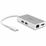 Startech.com Usb C Multiport Adapter - Aluminum - Power Delivery (Usb Pd) - Usb C To Gigabit Ethernet / 4K Hdmi / Usb 3.0 Hub