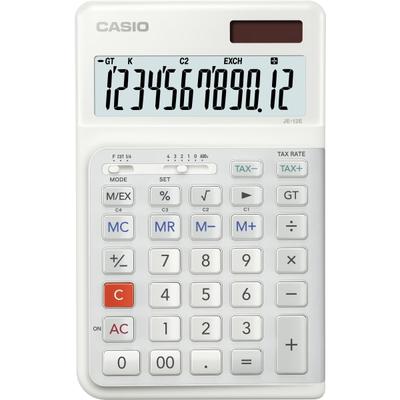 Casio Je-12E Compact Ergonomic Calculator, White