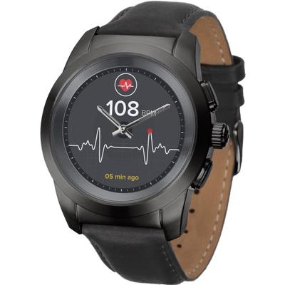 Mykronoz Zetime Premium Hybrid Smartwatch, Regular, Brushed Black/black Flat Leather, Krzt1Rp-Bbk-Bklea