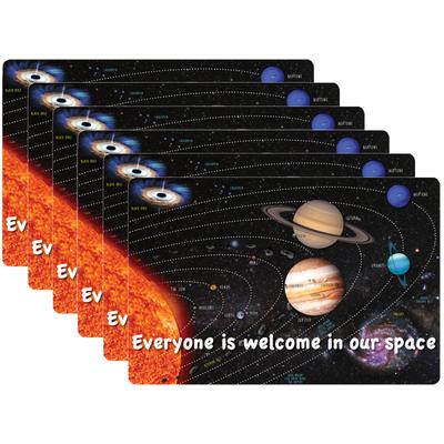 Ashley Smart Poly Computer Mouse Pad, 8" X 10", Everyone Is Welcome In Our Space, Pack Of 6 Mouse Pads