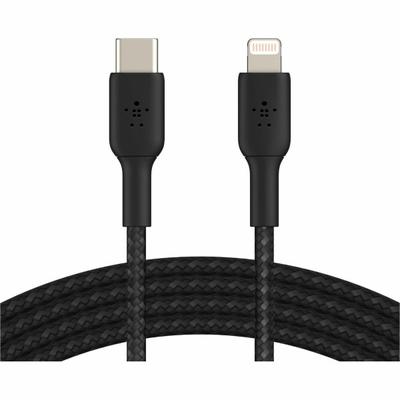 Belkin 30W Usb-C To Lightning Cable - Nylon, Braided - M/m - 2M/6.6 Ft - Black - 6.56 Ft Lightning/usb-C Data Transfer Cable - First End: Lightning - Second End: Usb Type C