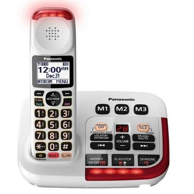 Panasonic Amplified Cordless Phone With Answering Machine, White, Kx-Tgm420W