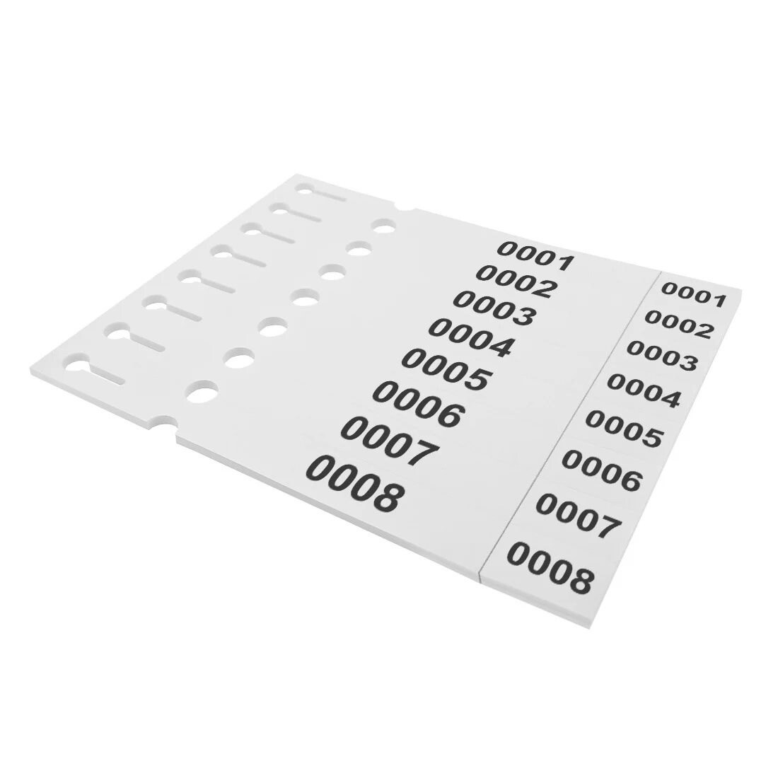 CombiCraft Schlaufenetiketten mit Nummerierung 0001-1000 und Abrißstreifen 250x25 mm - 1000 Stück Image