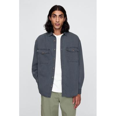 Gap Mens Blue UltraSoft Denim Oversized Shirt - Blue