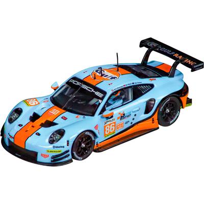 Rennbahn-Auto CARRERA "Porsche 911 RSR "Gulf Racing, Mike Wainwright, No.86", bunt, Autorennbahn-Fahrzeuge, Kinder, Silv