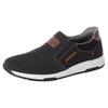 Slip-On Sneaker RIEKER, Herren, Gr. 44, schwarz, Textil, Lederimitat, sportlich, Schuhe, Casual Slipper, Freizeitschuh, Schlupfschuh mit Kontrastnaht