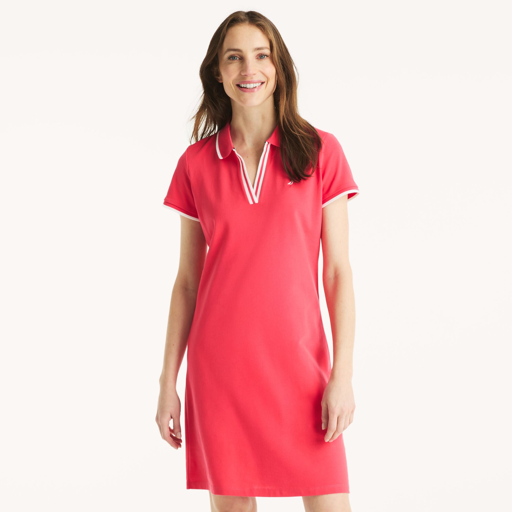Nautica Women's Deck Polo Dress 647 (Persian Red), M