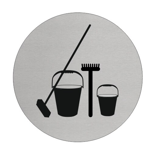 CombiCraft Aluminium Türschild 'Reinigungsschrank' - Ø75mm mit 3M-Klebeband Image