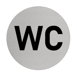 CombiCraft Aluminium Türschild 'WC' - Ø75mm mit 3M-Klebeband Image
