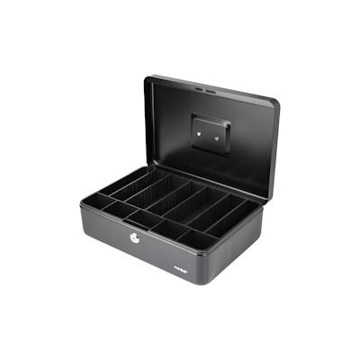 HMF 22036-02 Geldkassette mit individueller Facheinteilung, 36 x 25 x 11 cm, Schwarz Image