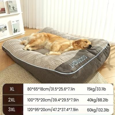 TEMU Luxurious Plush Pet Sofa Bed For Medium To Large Dogs&cats - Non-slip, Cozy With Soft Polyester Fill, Ideal For Golden Retrievers & Similar Breeds, Futon Sofa Bed, Suitable For Dogs&cats Image