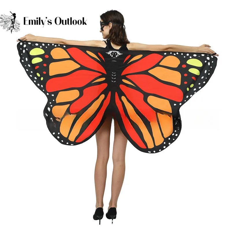 Schmetterlings kostüm für erwachsene Schmetterlings flügel für Frau Bauchtanz Halloween verkleiden Umhang Cosplay Geburtstags feier Fotografie Image