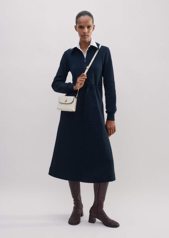 Mix Media Sweatshirting Midi Dress - Blue - ME+EM Dresses