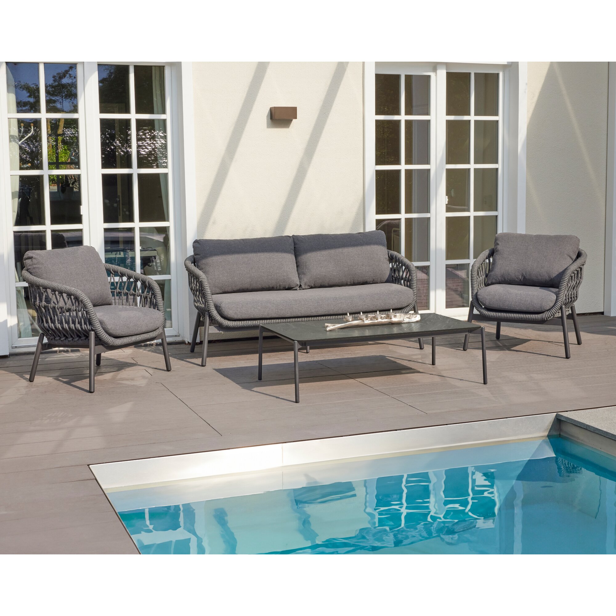 La Casa »Bari« Outdoor Lounge-Set 3-teilig anthrazit
