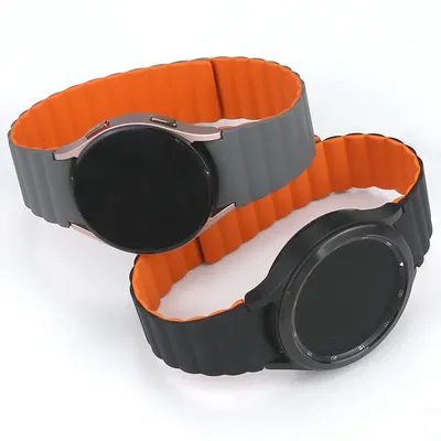 Galaxy Watch 4 5 6 & 40 mm 44 mm 42 mm 46 mm, 20 mm Silikon-Magnetuhrenarmband für Samsung Galaxy Watch 4 5 6 Classic ohne Lücken