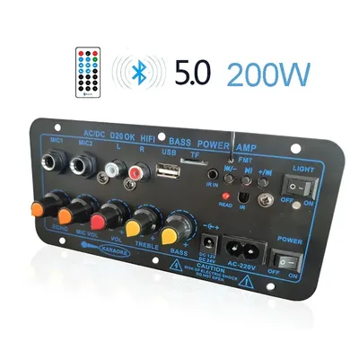 12V 220V Bluetooth Auto Digital Power Verstärker Bord 200W AMP USB FM Radio TF Player Audio Subwoofer DIY für Auto Lkw RV Camper Image