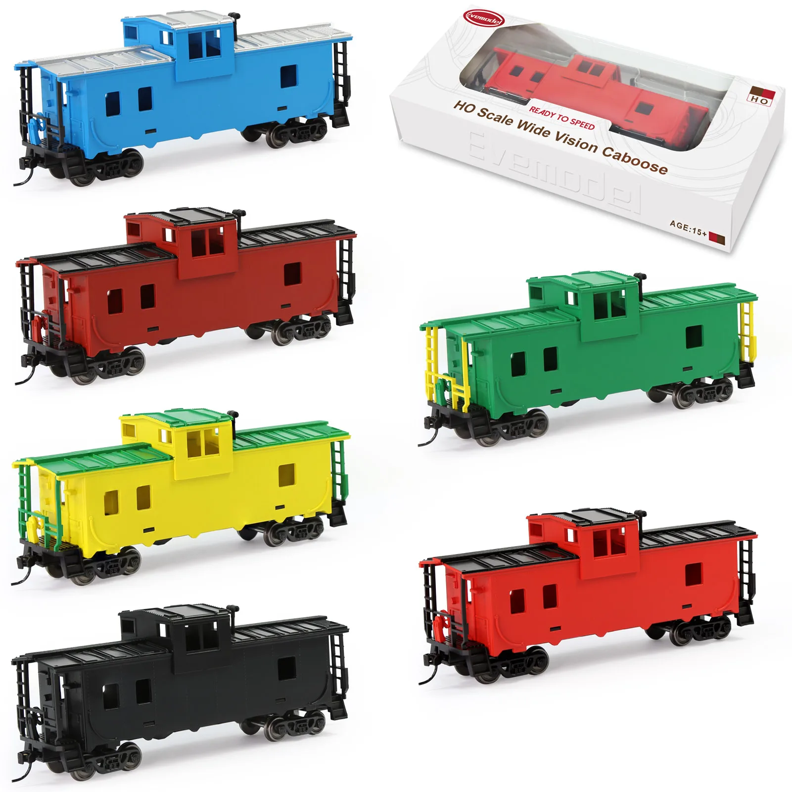 1 Einheit Evemodel-Züge-lackierte unbeschriftete Ho-Scale 36 'Wide Vision Caboose-Wagen c8763 Image