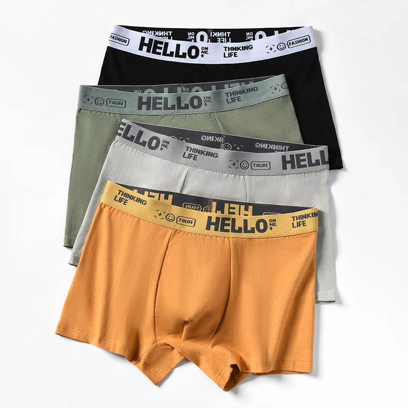 4 stücke Männer Unterwäsche Baumwolle Männer Boxershorts bequeme Männer Boxer atmungsaktiv u konvexe männliche Unterhose sexy Plus Size Herren Shorts Image