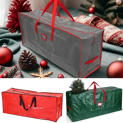 Christmas Tree Bag Storage Foldable Xmas Decoration Wreath Storage Bag Multifunctional Oxford Cloth Bag Grade Storage Pouch