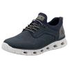 Slip-On Sneaker RIEKER SPORT, Herren, Gr. 45, grau (dunkelblau, grau), Lederimitat, Textil, sportlich, Schuhe, Freizeitschuh, Halbschuh, Schlupfschuh mit modischer Laufsohle