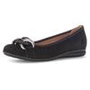 Ballerina GABOR "FLORENZ", Damen, Gr. 44, schwarz, Ziegenveloursleder, klassisch, Schuhe, Keilabsatz, Bequemschuh, Slipper, Businessschuh in Weite G (=weit)