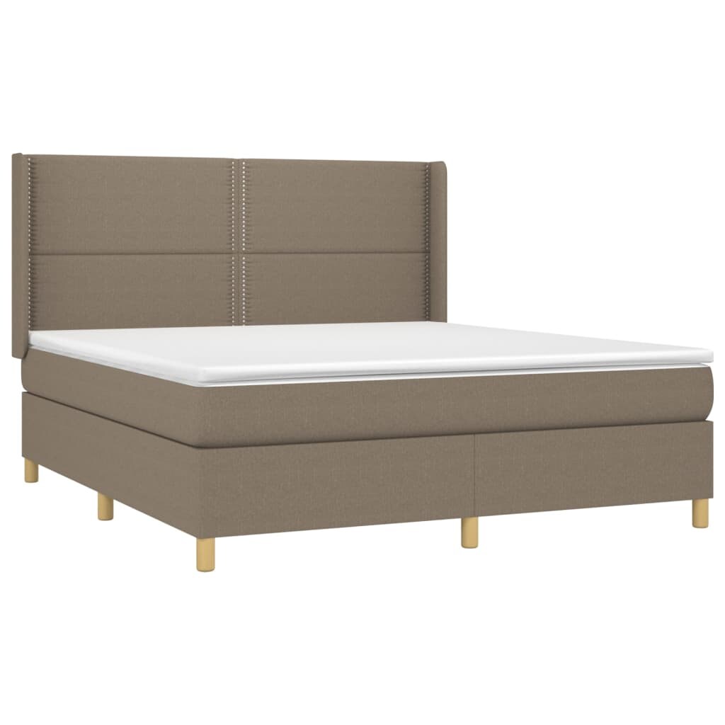 vidaXL Boxspringbett mit Matratze & LED Taupe 180x200 cm Stoff Image