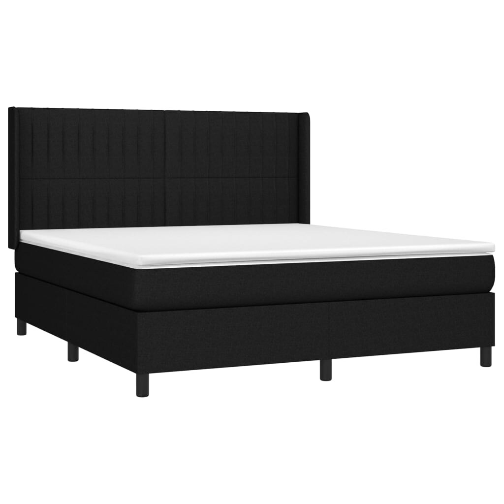 vidaXL Boxspringbett mit Matratze & LED Schwarz 180x200 cm Stoff Image