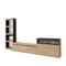 SKRAUT HOME Wohnzimmer-TV-Schrank, Wohnzimmer-Wandsystem, 310x186x35cm, Für TV-Geräte bis 65“, Elektrischer Kamin, Moderner Stil, Eiche und schwarz - 100_194