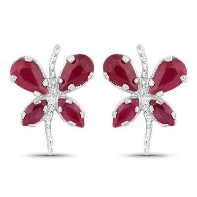 Vira Jewels - Ohrringe 925/- Sterling Silber Rubin rot 1,36 ct. 1 ct Damen