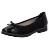 Ballerina RIEKER, Damen, Gr. 39, schwarz, Lederimitat, Lacklederimitat, unifarben, elegant, Schuhe, Loafer, Schlupfschuh, Flats, Slipper, Businessschuh mit Schleifchen