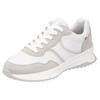 Keilsneaker RIEKER SPORT, Damen, Gr. 38, grau (weiß, hellgrau), Glattleder, Veloursleder, sportlich, Schuhe Sneaker, Schnürschuh, Halbschuh, Freizeitschuh mit Kontrastdetails